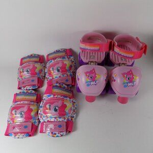 My Little Pony Girls Adjustable Roller Skates Knee Elbow Pads Pinkie Pie MLP
